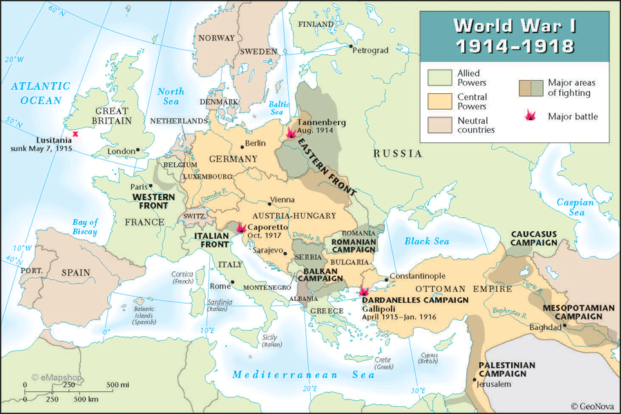 European Map After World War 1