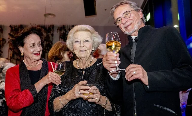 Princess Beatrix attended the premiere of Celebrating an evening with Jiří Kylián, held at Amare in The Hague