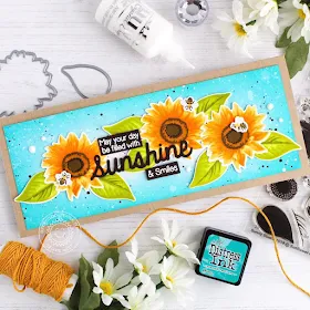 Sunny Studio Stamps: Sunflower Fields Sunny Sentiments Sunshine Word Die Everyday Card by Leanne West