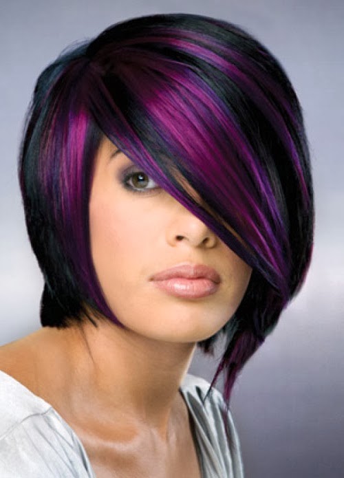 Short Hair With Purple Highlights