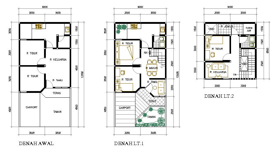 9 sketsa  denah rumah  modern minimalis  type 36 dengan 2  