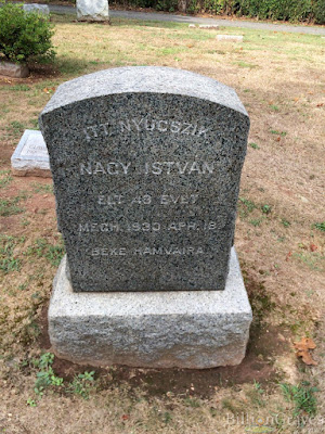 Nagy Istvan grave stone April 18 1930 Hillside Cemetery Metauchen NJ
