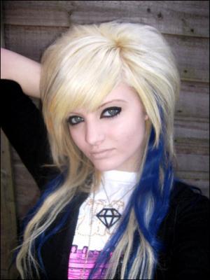 blonde emo hair for girls. londe scene hair