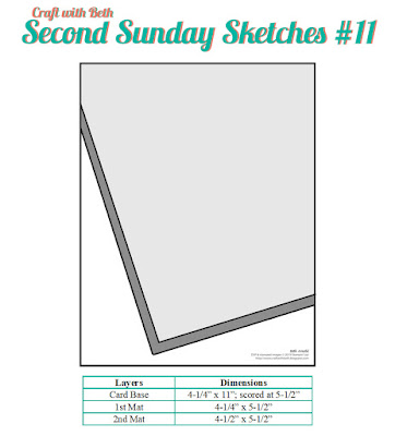 Craft with Beth: Stampin' Up! Second Sunday Sketches card sketch challenge graphic 11 with measurements March 2020