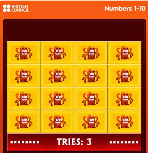 http://learnenglishkids.britishcouncil.org/en/word-games/find-the-pairs/numbers-1-10