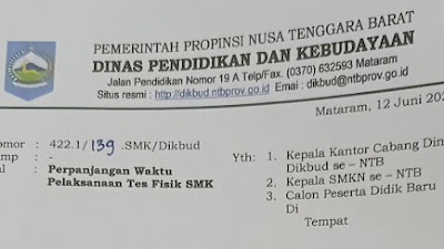 Pendaftar Membludak, Dikbud NTB Perpanjang Waktu Tes Fisik Bagi Pendaftar di SMK