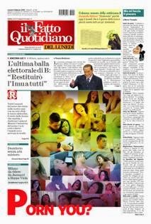 Il Fatto Quotidiano del 4 Febbraio 2013 | ISSN 2037-089X | TRUE PDF | Quotidiano | Cronaca | Politica
Il quotidiano è edito dal 23 settembre 2009. L'uscita del giornale è stata preceduta da una lunga fase preparatoria iniziata il 28 maggio 2009 con l'annuncio del nuovo quotidiano dato sul blog voglioscendere.it da Marco Travaglio.
Il nome della testata è stato scelto in memoria del giornalista Enzo Biagi, conduttore del programma televisivo Il Fatto, mentre il logo del bambino con il megafono si ispira al quotidiano La Voce, in omaggio al suo fondatore Indro Montanelli.
L'editore ha manifestato la volontà di rinunciare ai fondi del finanziamento pubblico per l'editoria e di sovvenzionarsi soltanto con i proventi della pubblicità e delle vendite, e di usufruire solo delle tariffe postali agevolate per i prodotti editoriali sino alla loro abrogazione nell'aprile 2010.