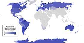 Porcentaje de población con ancestros europeos