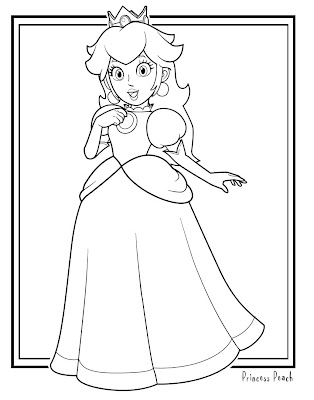 Coloring Sheets  Girls on Jimbo S Coloring Pages  Princess Peach Coloring Page