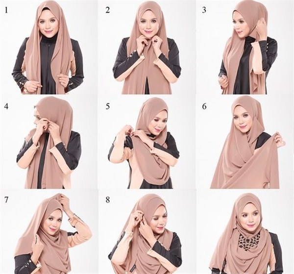 Trend pola kreasi tutorial gaya desain model hijab dengan jilbab atau kerudung segi empa 35 Model Tutorial Hijab Segi Empat Terbaru 2017/2018