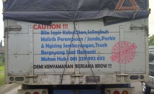 24 Tulisan Lucu Curhatan Supir Truk Ini Bikin Ketawa 