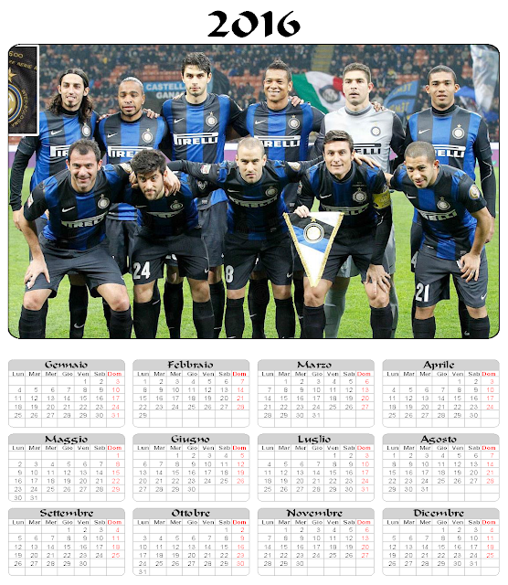 Calendario 2016 - Inter