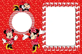 Minnie Mouse de rojo: invitaciones para imprimir gratis. 