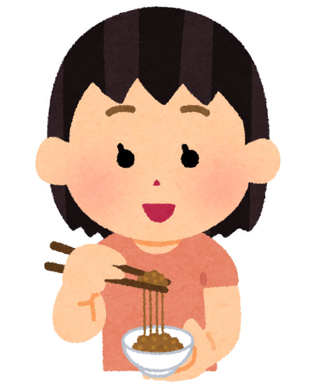 納豆を食べる人のイラスト 女の子 かわいいフリー素材集 いらすとや