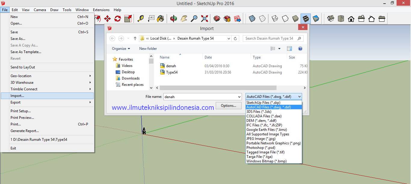 Bagaimana Cara Mengimport File Autocad Ke SketchUp Ilmu Teknik