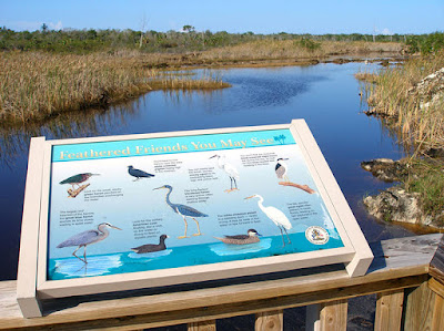 Clifton Heritage Wetlands and bird guide sign.