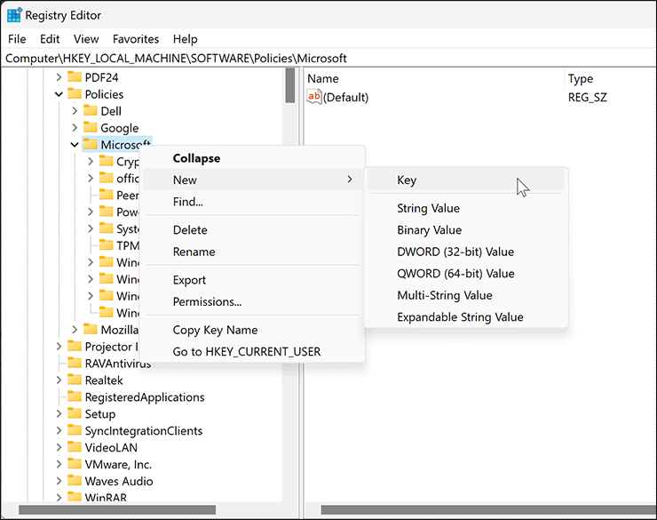 5-New-Key-on-Microsoft-folder