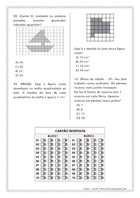 SIMULADO DE MATEMÁTICA – 4º E 5º ANO ALINHADO AO DESCRITOR 12