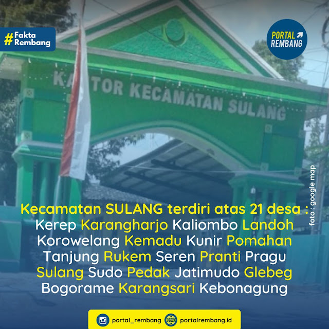 21 Desa Yang Ada di Kecamatan Sulang Kabupaten Rembang Provinsi Jawa Tengah