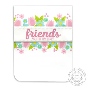 Sunny Studio Stamps: Friends & Family Flower Border Card by Mendi Yoshikawa