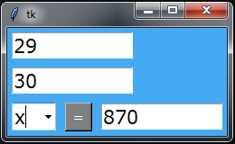 Python Tkinter Multiplication