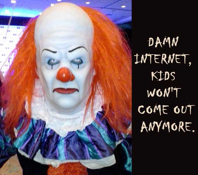 Damn internet, kids won't come out anymore! - It movie chapter one cast makeup, funny pennywise sewer clown dancing, generator, Reddit, joker, viral, top Hollywood pictures, photos, images, pics, captions, quotes, wishes, quotes, SMS, status, messages