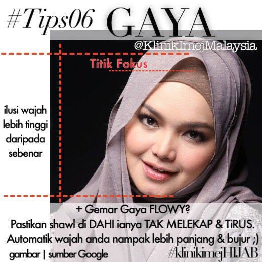 Tips Tudung Wajah Bulat Lebih Bujur