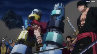 ワンピースアニメ 1025話 ゾロ キッド | ONE PIECE Episode 1025