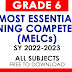 GRADE 6 - Most Essential Learning Competencies (MELCs) SY 2022-2023