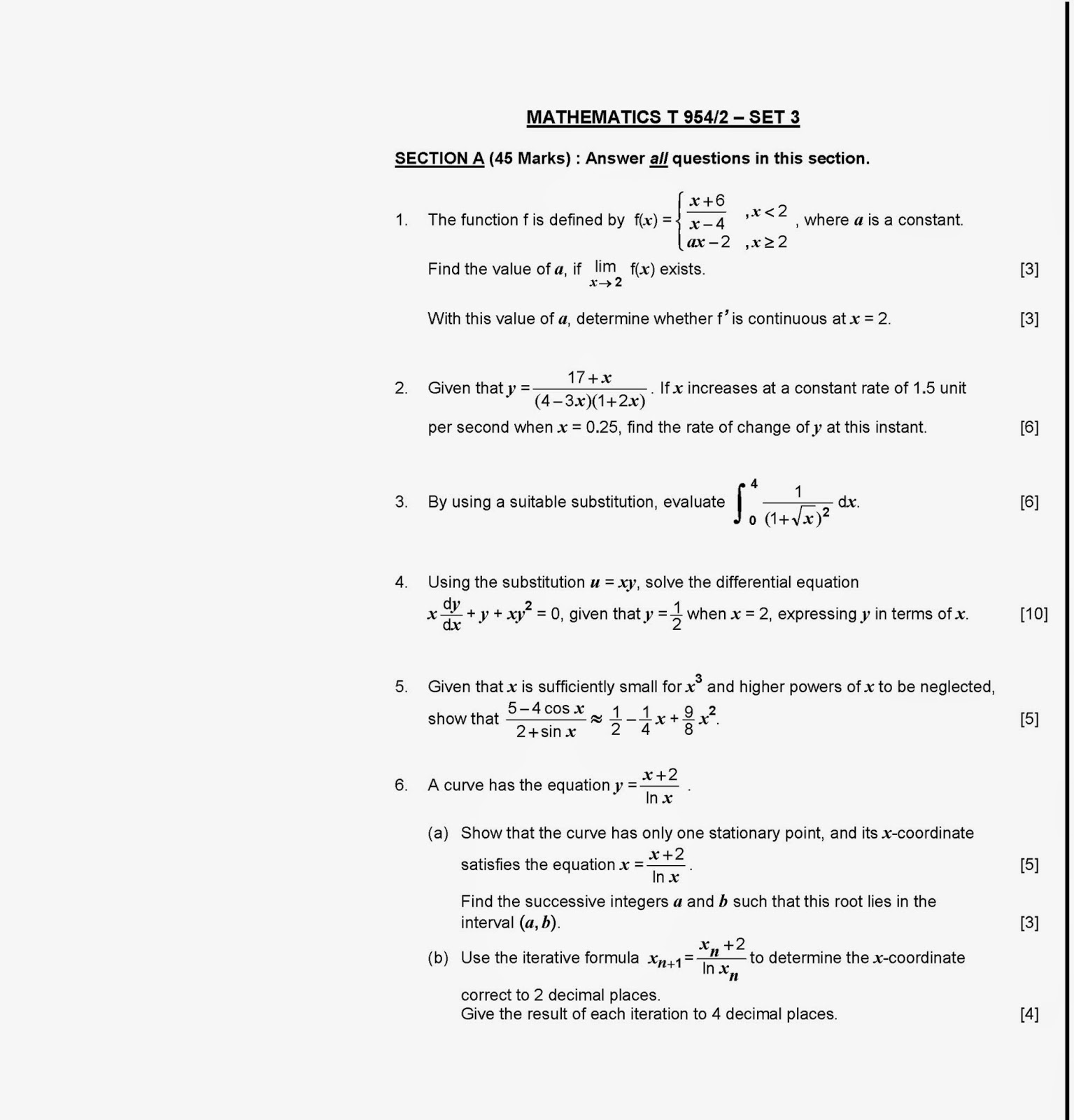 MATHS' LOVER: STPM TRIAL PAPERS for Mathematics T Term 2