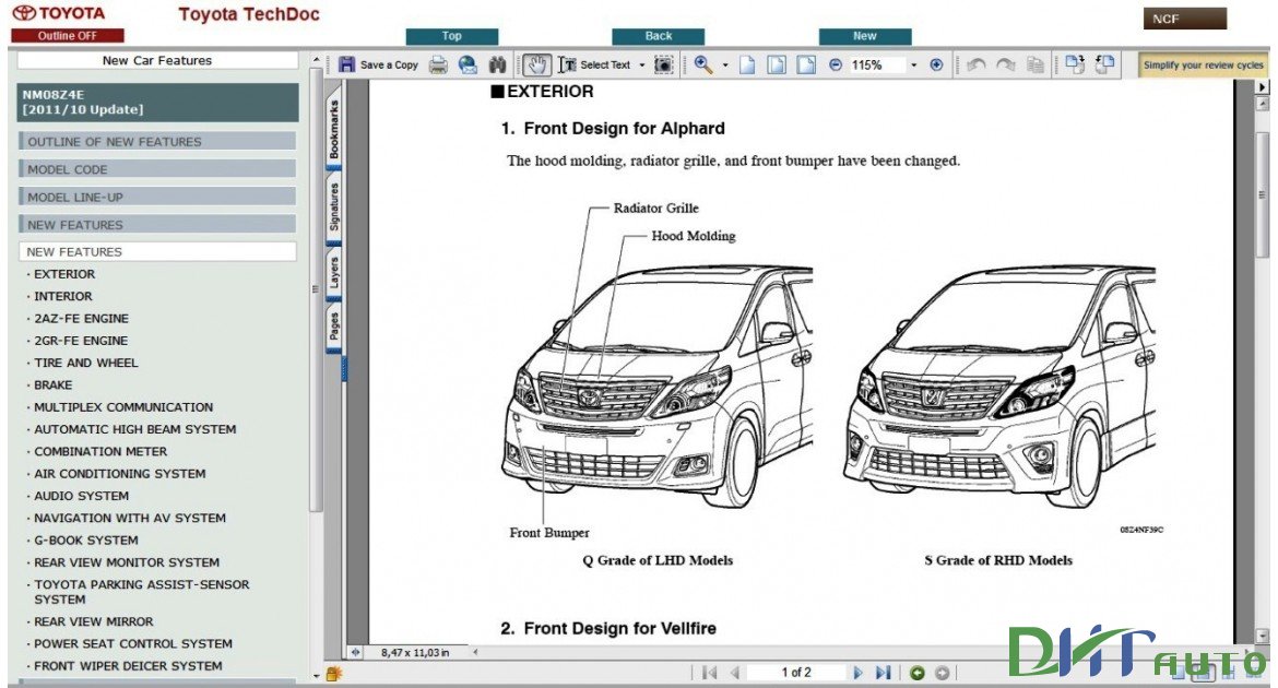 TOYOTA ALPHARD / VELLFIRE SERVICE & REPAIR MANUAL UPDATE 2012 | Toyota