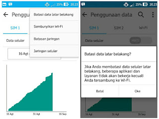 Batasi data latar belakang