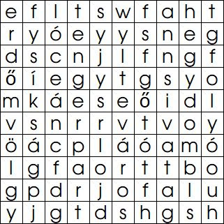 Hungarian Word Search Puzzle