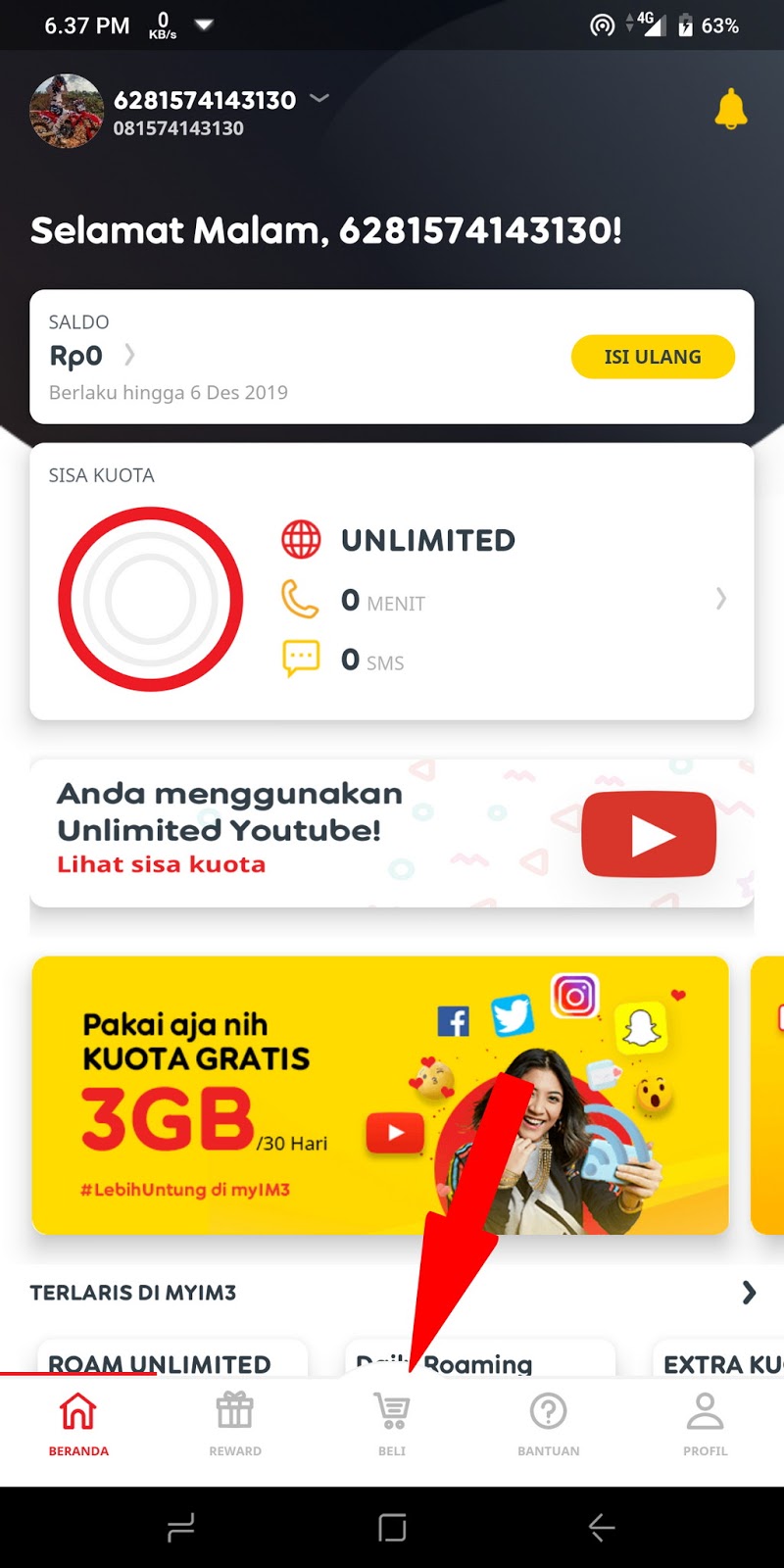 Cara Mendapatkan Kuota 5GB Gratis Indosat terbaru 2019