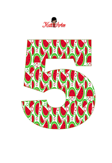Abecedario con Sandías. Alphabet with Watermelons.