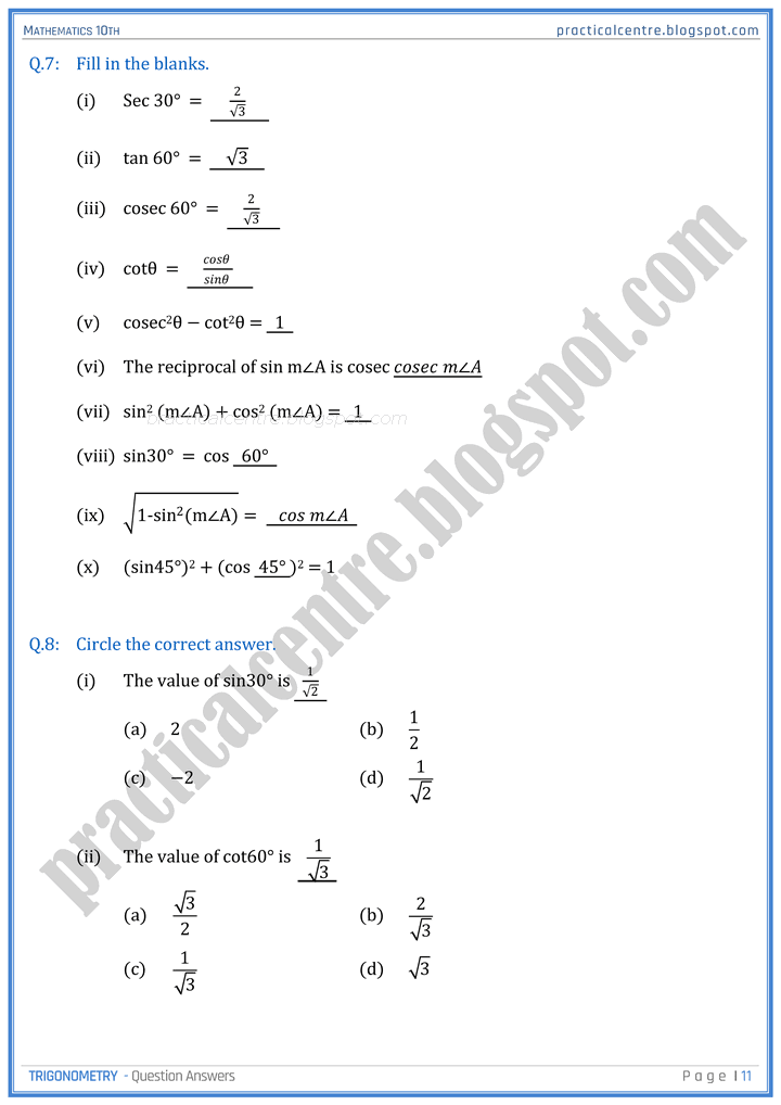 trigonometry-question-answers-mathematics-10th