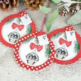 Sunny Studio Stamps: Scalloped Tag Dies Holiday Style Season's Greetings Christmas Gift Tags by Angelica Conrad