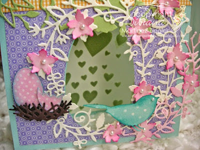 Bird tent card for mother's day detail