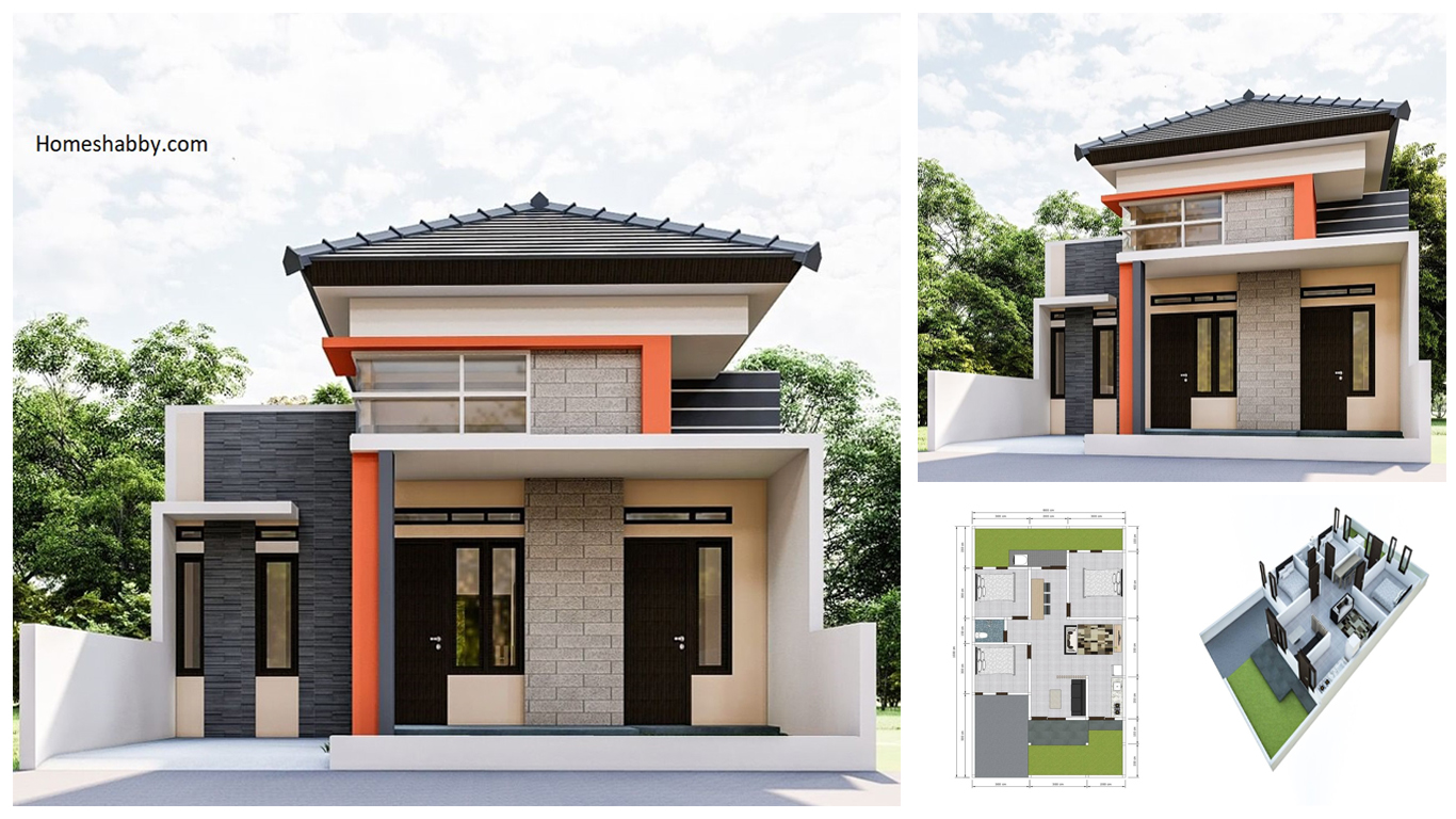 Desain Dan Denah Rumah Ukuran 8 X 15 M Dengan 3 Kamar Tidur Serta Ruang Makan Di Lorong Area Belakang Homeshabbycom Design Home Plans