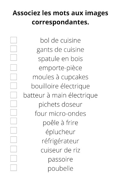 French kitchen words