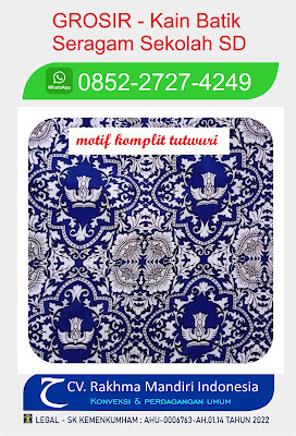 100%grosir!!! kain batik seragam sekolah TK, SD, SMP, SMA warna biru elektrik motif bunga mawar ,koleksi terbaru 2024 logo tutwuri handayani,kain BSY 100% polyester tebal, jual roll& meteran 100%Murah, batik sekolah negeri