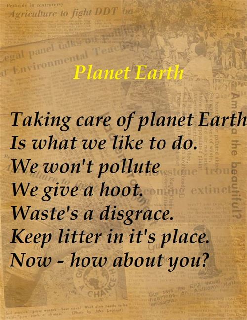 Short Earth Day Poems For Preschoolers Free