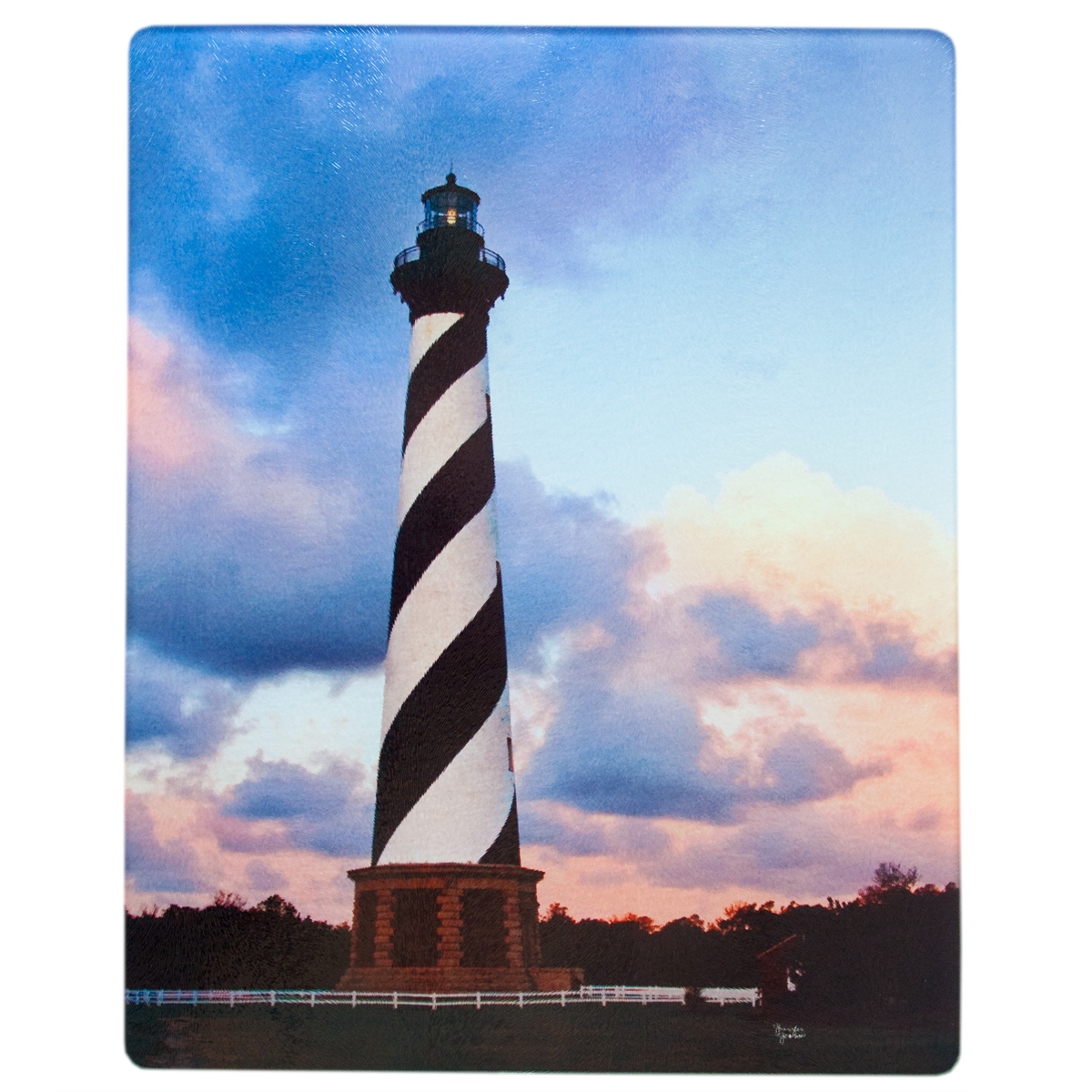 Cape Hatteras Lighthouse Tempered Glass Cutting Board Photography by Jennifer Johnson, Hatteras Island, OBX, NC