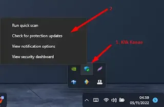 Cara Update Windows Defender Lewat System Tray