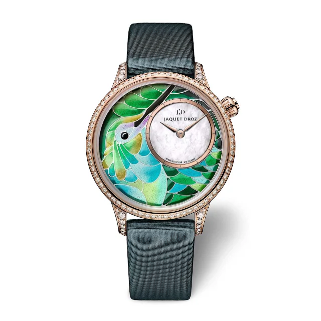 Jaquet Droz Petite Heure Minute Smalta Clara Hummingbird Green