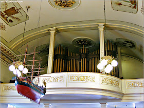 Maqueta del Barco Breze en la Iglesia de Nuestra Señora de las Victorias, Quebec