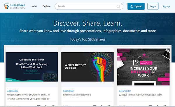 SlideShare - Nền tảng chia sẻ kiến thức qua bản trình bày, video và đồ họa tuyệt đẹp b1