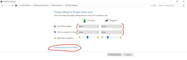 Power Saver setting