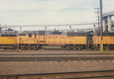 Union Pacific GP39-2 #2378 at Albina Yard in Portland, Oregon, on July 13, 1997
