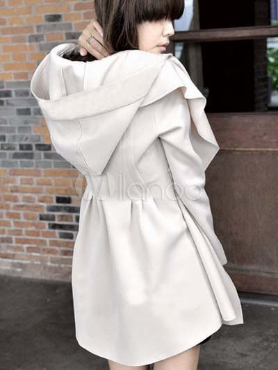 Beautiful V-Neck Long Sleeves Woman's Hoodied Outerwear 